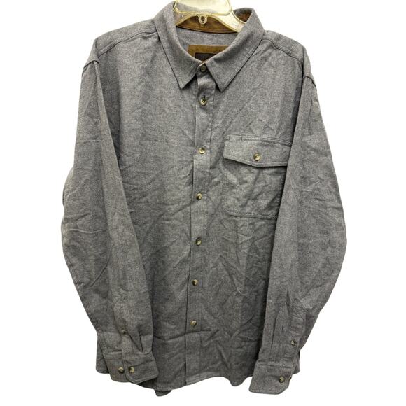 cqa Other - CQA Heritage Men's XL Gray Flannel Button Up Shirt thick work heavy
